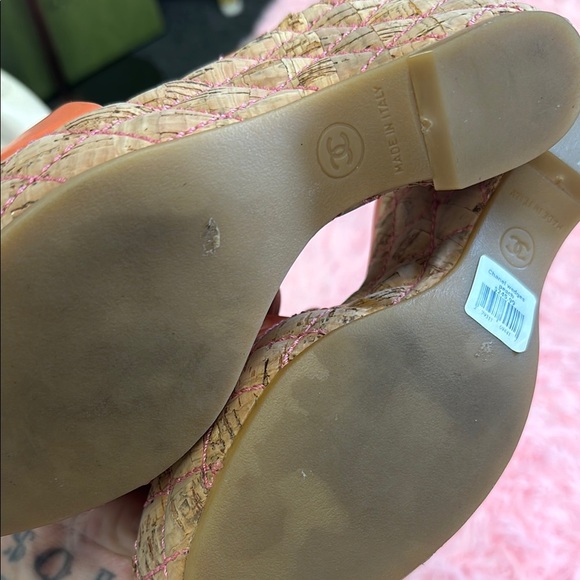 Chanel Orange Wedge Sandals - Picture 5 of 8